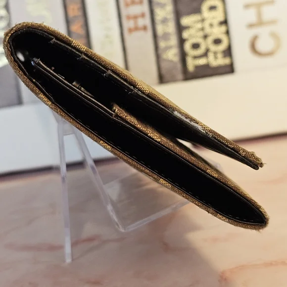 👜Fendi Zucchino Canvas & Leather Vintage Wallet in Continental Brown & Beige - Picture 15 of 15